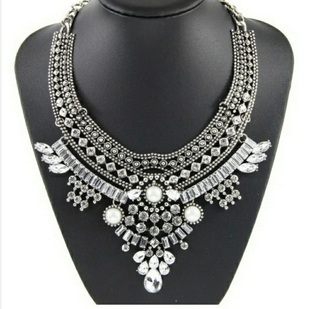 Vintage Rhinestone Collier Necklace